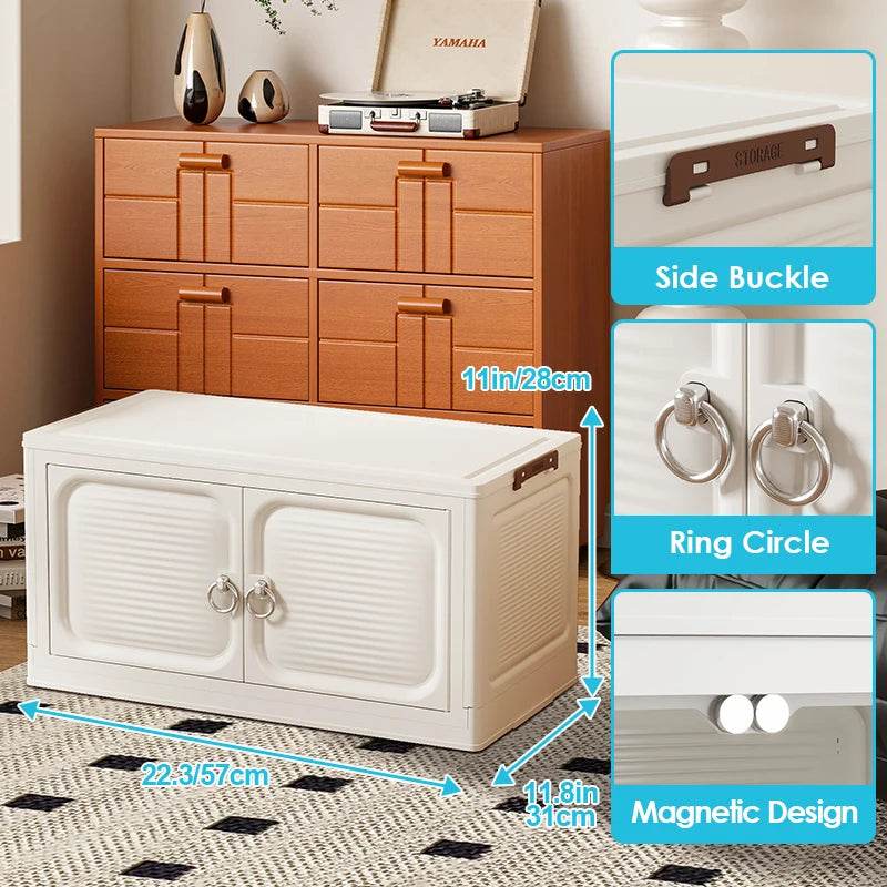 Multi-Layer Folding Closet Organizer with Wheels - Omega Lifestyles