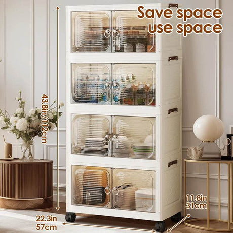 Multi-Layer Folding Closet Organizer with Wheels - Omega Lifestyles