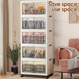 Multi-Layer Folding Closet Organizer with Wheels - Omega Lifestyles