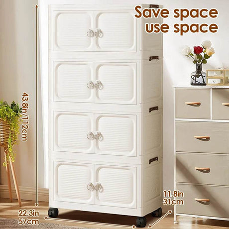 Multi-Layer Folding Closet Organizer with Wheels - Omega Lifestyles
