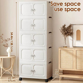 Multi-Layer Folding Closet Organizer with Wheels - Omega Lifestyles