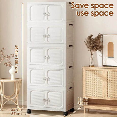 Multi-Layer Folding Closet Organizer with Wheels - Omega Lifestyles