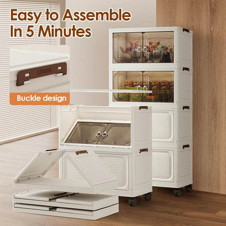 Multi-Layer Folding Closet Organizer with Wheels - Omega Lifestyles