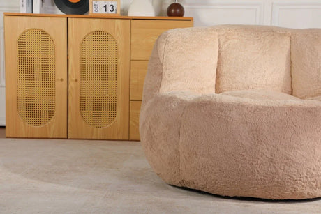 Multicolor Faux Fur Oversized Shredded Foam Bean Bag Chair - Omega Lifestyles