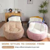Multicolor Faux Fur Oversized Shredded Foam Bean Bag Chair - Omega Lifestyles