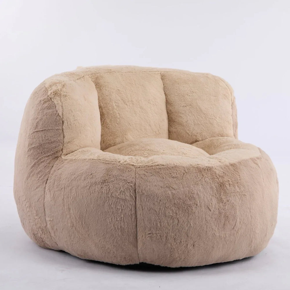 Multicolor Faux Fur Oversized Shredded Foam Bean Bag Chair - Omega Lifestyles