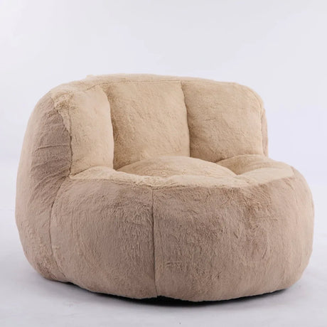 Multicolor Faux Fur Oversized Shredded Foam Bean Bag Chair - Omega Lifestyles