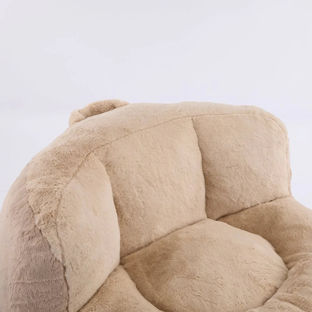Multicolor Faux Fur Oversized Shredded Foam Bean Bag Chair - Omega Lifestyles
