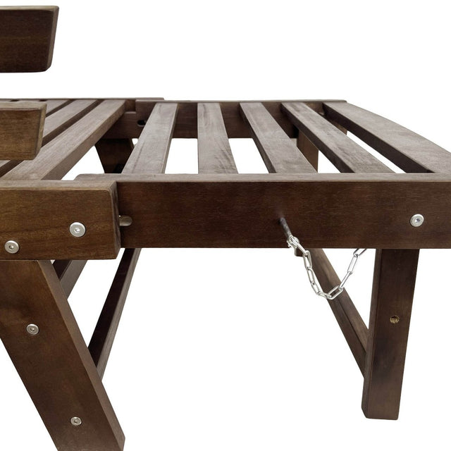 Outdoor Adjustable Acacia Wood Patio Daybed With Cushions - Omega Lifestyles