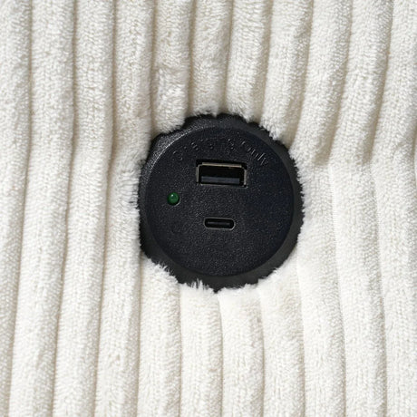 Plush Oversized Corduroy Chaise Lounge With Ottoman - Omega Lifestyles