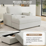 Plush Oversized Corduroy Chaise Lounge With Ottoman - Omega Lifestyles