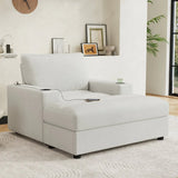 Plush Oversized Corduroy Chaise Lounge With Ottoman - Omega Lifestyles