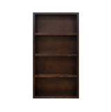 Rosewood Finish 60-Inch High Wooden Bookshelf - Omega Lifestyles