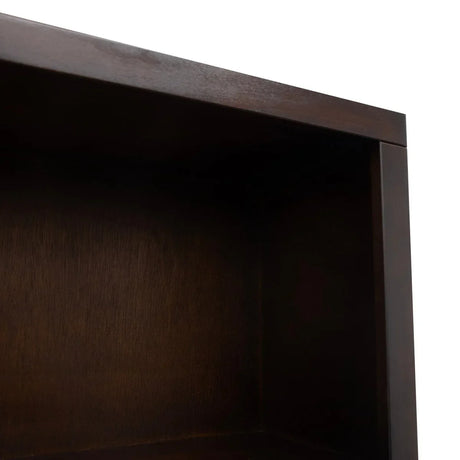 Rosewood Finish 60-Inch High Wooden Bookshelf - Omega Lifestyles