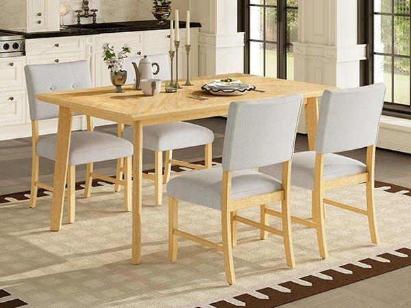 Rustic Farmhouse 5-Piece Wood Dining Table Set - Omega Lifestyles