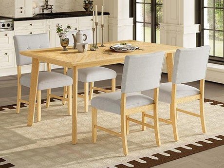Rustic Farmhouse 5-Piece Wood Dining Table Set - Omega Lifestyles