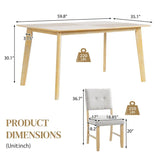 Rustic Farmhouse 5-Piece Wood Dining Table Set - Omega Lifestyles