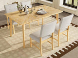 Rustic Farmhouse 5-Piece Wood Dining Table Set - Omega Lifestyles