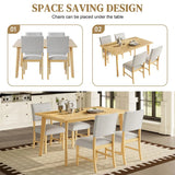 Rustic Farmhouse 5-Piece Wood Dining Table Set - Omega Lifestyles