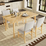 Rustic Farmhouse 5-Piece Wood Dining Table Set - Omega Lifestyles