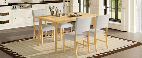 Rustic Farmhouse 5-Piece Wood Dining Table Set - Omega Lifestyles