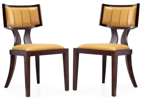 Set of 2 Camel Klismos Solid Wood Dining Chairs - Omega Lifestyles