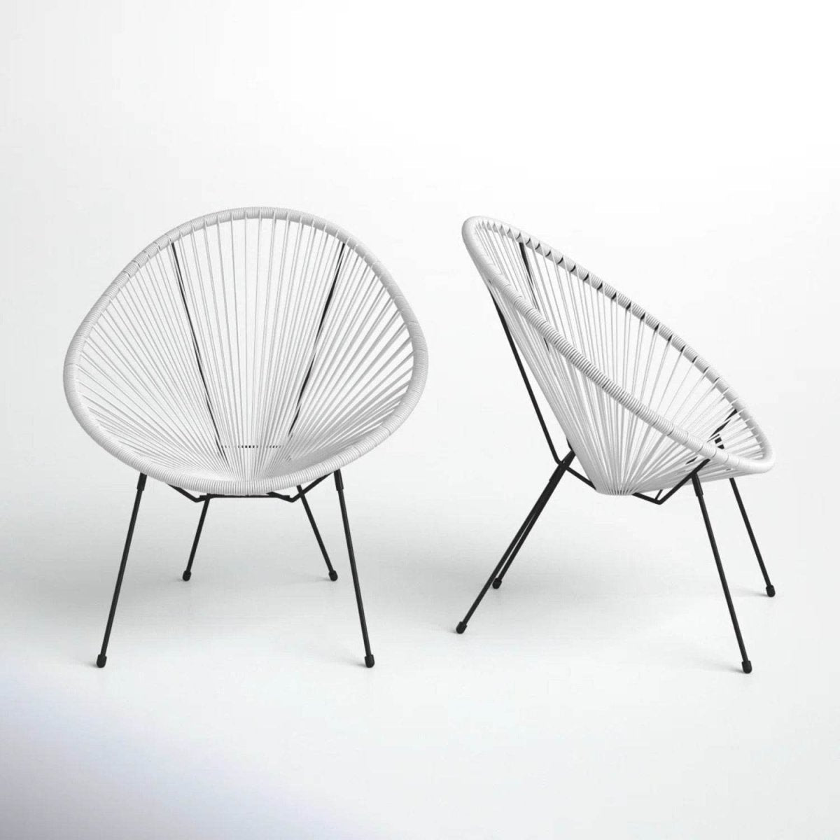 Set of 2 Mid - Century Modern Outdoor Aluminum Lounge Chairs - Veluna - Omega Lifestyles