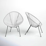 Set of 2 Mid - Century Modern Outdoor Aluminum Lounge Chairs - Veluna - Omega Lifestyles
