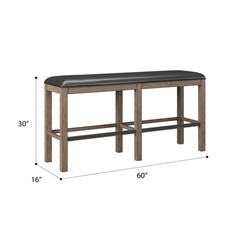 Solid Wood Brown 60 - Inch Bar Height Bench - Veluna - Omega Lifestyles