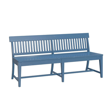 Solid Wood Farmhouse Blue Dining Bench - Veluna - Omega Lifestyles
