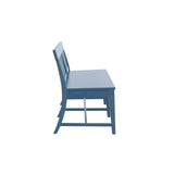 Solid Wood Farmhouse Blue Dining Bench - Veluna - Omega Lifestyles