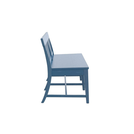 Solid Wood Farmhouse Blue Dining Bench - Veluna - Omega Lifestyles