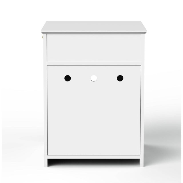 Solid Wood White Cat Litter Box Enclosure With Drawer - Omega Lifestyles
