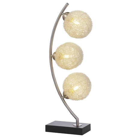 Three-Light Woven Spherical Metal LED Table Lamp - Sleep Galleria
