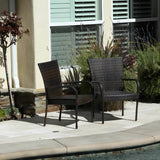 Transitional Brown Wicker Iron Outdoor Stacking Chair - Veluna - Omega Lifestyles