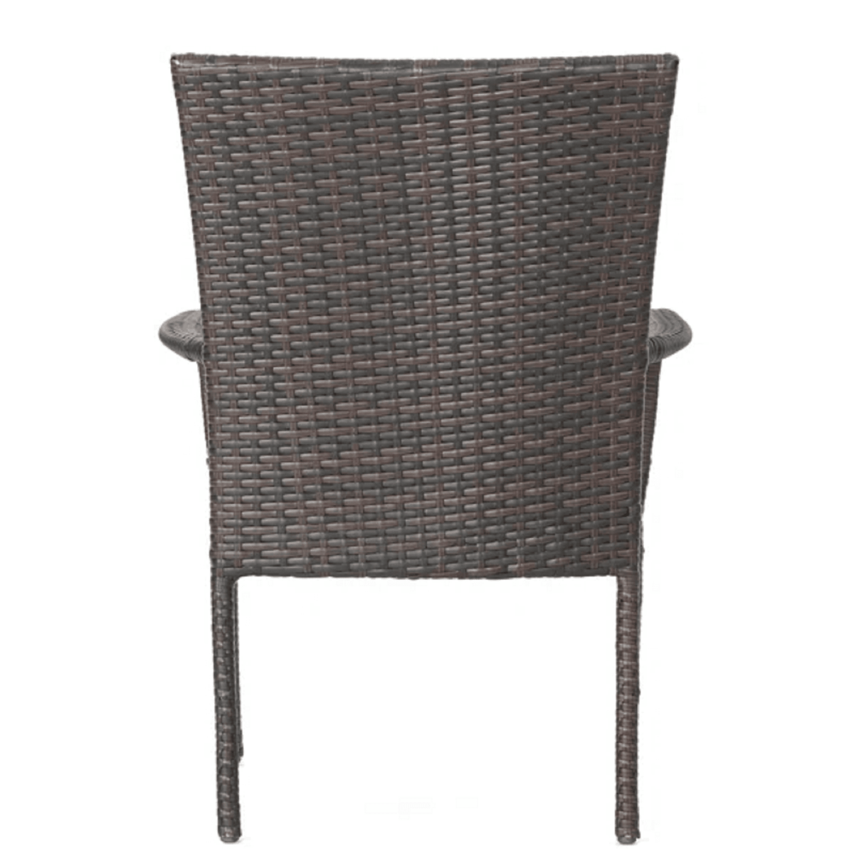 Transitional Brown Wicker Iron Outdoor Stacking Chair - Veluna - Omega Lifestyles