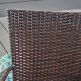 Transitional Brown Wicker Iron Outdoor Stacking Chair - Veluna - Omega Lifestyles