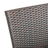 Transitional Brown Wicker Iron Outdoor Stacking Chair - Veluna - Omega Lifestyles