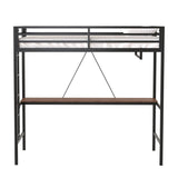 Twin Metal Loft Bunk Bed With Desk Ladder And Guardrails - Veluna - Omega Lifestyles