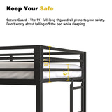 Twin Metal Loft Bunk Bed With Desk Ladder And Guardrails - Veluna - Omega Lifestyles