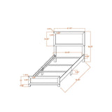 Twin Modern MDF Solid Wood Panel Bed Frame - Veluna - Omega Lifestyles