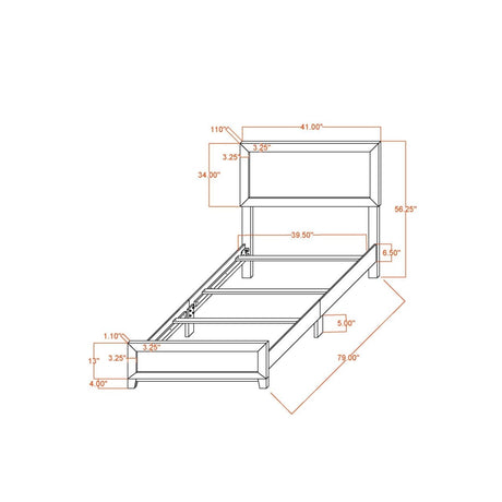 Twin Modern MDF Solid Wood Panel Bed Frame - Veluna - Omega Lifestyles