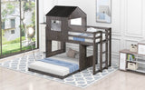 Twin - Over - Full Solid Wood Playhouse Bunk Bed With Ladder - Veluna - Omega Lifestyles