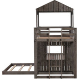Twin - Over - Full Solid Wood Playhouse Bunk Bed With Ladder - Veluna - Omega Lifestyles
