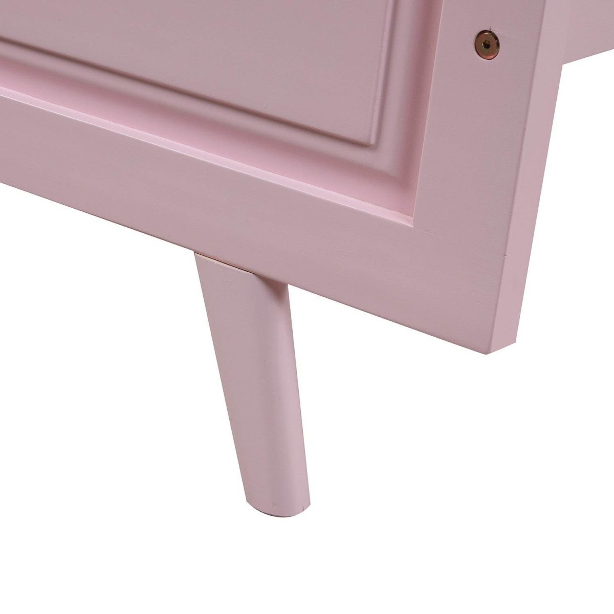 Twin Pink Solid Wood Platform Bed With Headboard - Veluna - Omega Lifestyles