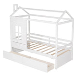Twin Solid Wood House Bed With Two Drawers - Veluna - Omega Lifestyles