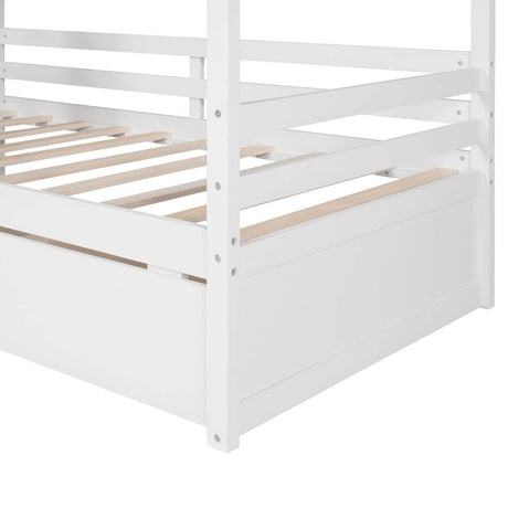 Twin Solid Wood House Bed With Two Drawers - Veluna - Omega Lifestyles