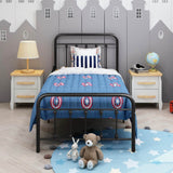 Twin Victorian Style Metal Platform Bed Frame With Storage - Veluna - Omega Lifestyles