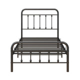 Twin Victorian Style Metal Platform Bed Frame With Storage - Veluna - Omega Lifestyles