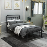 Twin Victorian Style Metal Platform Bed Frame With Storage - Veluna - Omega Lifestyles